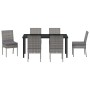 Conjunto de Comedor de Jardín 7 pcs Gris Poliratán