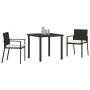 Conjunto de Comedor de Jardín 3 pcs Negro Poliratán