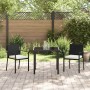 Conjunto de Comedor de Jardín 3 pcs Negro Poliratán