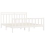 Solid white pine wood bed frame 200x200 cm by vidaXL, Beds and slatted bases - Ref: Foro24-3107049, Price: 156,89 €, Discount: %