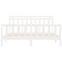 Solid white pine wood bed frame 200x200 cm by vidaXL, Beds and slatted bases - Ref: Foro24-3107049, Price: 156,89 €, Discount: %