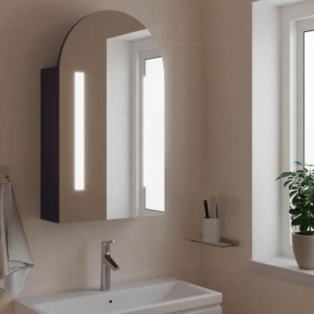 Mueble de baño con espejo arqueado y luz LED gris 42x13x70 cm en Tocadores de baño | Comprar online en Foro24