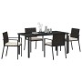 Conjunto de Comedor de Jardín 5 pcs Negro Poliratán
