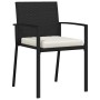 Conjunto de Comedor de Jardín 5 pcs Negro Poliratán