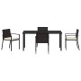 Conjunto de Comedor de Jardín 5 pcs Negro Poliratán