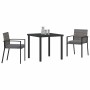 Conjunto de Comedor de Jardín 3 pcs Gris Poliratán