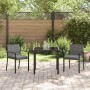 Conjunto de Comedor de Jardín 3 pcs Gris Poliratán