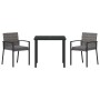 Conjunto de Comedor de Jardín 3 pcs Gris Poliratán