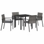 Conjunto de Comedor de Jardín 5 pcs Gris Poliratán