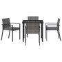 Conjunto de Comedor de Jardín 5 pcs Gris Poliratán