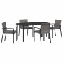 Conjunto de Comedor de Jardín 5 pcs Gris Poliratán