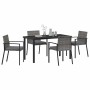 Conjunto de Comedor de Jardín 5 pcs Gris Poliratán