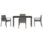 Conjunto de Comedor de Jardín 5 pcs Gris Poliratán