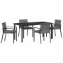 Conjunto de Comedor de Jardín 5 pcs Gris Poliratán