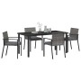 Conjunto de Comedor de Jardín 5 pcs Gris Poliratán