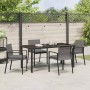Conjunto de Comedor de Jardín 5 pcs Gris Poliratán