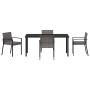 Conjunto de Comedor de Jardín 5 pcs Gris Poliratán