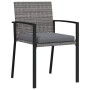 Conjunto de Comedor de Jardín 7 pcs Gris Poliratán