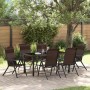 Conjunto de Comedor de Jardín 7 pcs Marrón Poliratán