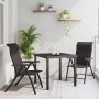 Conjunto de Comedor de Jardín 3 pcs Negro Poliratán