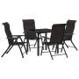 Conjunto de Comedor de Jardín 5 pcs Negro Poliratán
