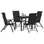 Conjunto de Comedor de Jardín 5 pcs Negro Poliratán