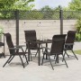 Conjunto de Comedor de Jardín 5 pcs Negro Poliratán