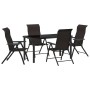 Conjunto de Comedor de Jardín 5 pcs Negro Poliratán