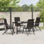 Conjunto de Comedor de Jardín 5 pcs Negro Poliratán