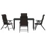 Conjunto de Comedor de Jardín 5 pcs Negro Poliratán