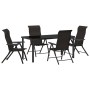 Conjunto de Comedor de Jardín 5 pcs Negro Poliratán