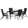 Conjunto de Comedor de Jardín 5 pcs Negro Poliratán