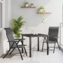 Conjunto de Comedor de Jardín 3 pcs Gris Poliratán
