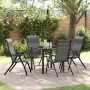 Conjunto de Comedor de Jardín 5 pcs Gris Poliratán