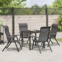 Conjunto de Comedor de Jardín 5 pcs Gris Poliratán