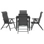 Conjunto de Comedor de Jardín 5 pcs Gris Poliratán