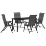 Conjunto de Comedor de Jardín 5 pcs Gris Poliratán