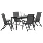 Conjunto de Comedor de Jardín 5 pcs Gris Poliratán
