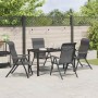 Conjunto de Comedor de Jardín 5 pcs Gris Poliratán