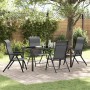 Conjunto de Comedor de Jardín 5 pcs Gris Poliratán
