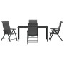 Conjunto de Comedor de Jardín 5 pcs Gris Poliratán