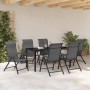 Conjunto de Comedor de Jardín 7 pcs Gris Poliratán