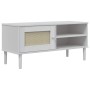 Mueble de TV SENJA aspecto ratán madera pino blanco 106x40x49cm en Muebles TV | Comprar online en Foro24