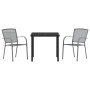 Conjunto de Comedor de Jardín 3 pcs Antracita Acero