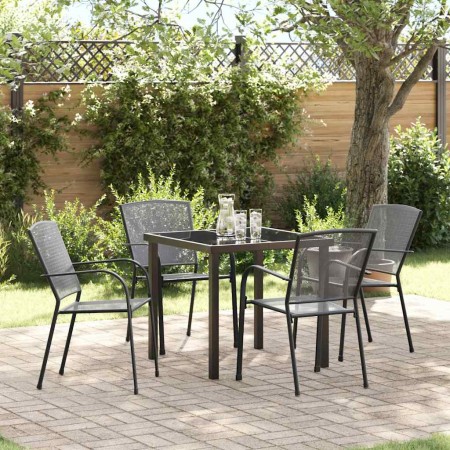 Conjunto de Comedor de Jardín 5 pcs Antracita Acero