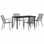 Conjunto de Comedor de Jardín 5 pcs Antracita Acero