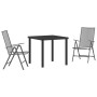 Conjunto de Comedor de Jardín 3 pcs Antracita Acero