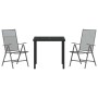 Conjunto de Comedor de Jardín 3 pcs Antracita Acero