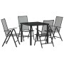 Conjunto de Comedor de Jardín 5 pcs Antracita Acero