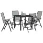 Conjunto de Comedor de Jardín 5 pcs Antracita Acero